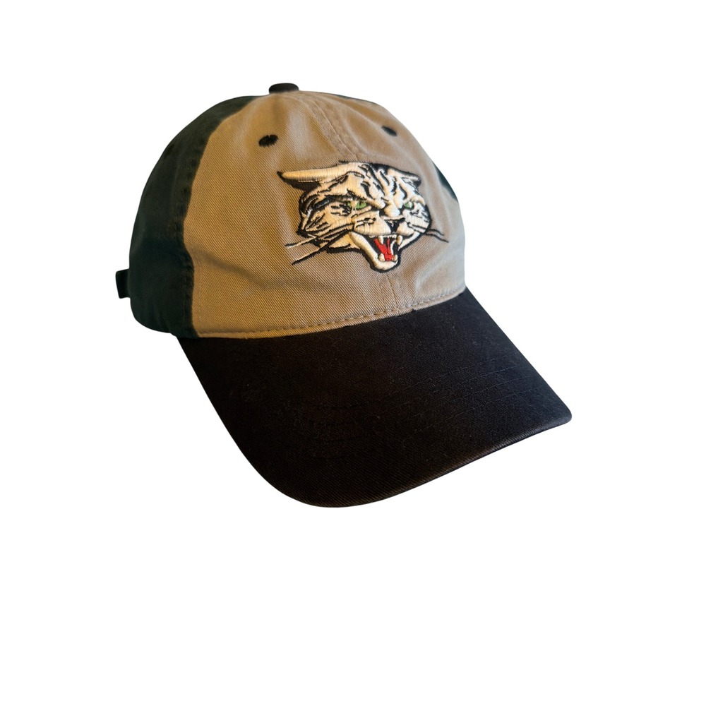 Green Alley Cats Zephyr Baseball Cap Tan Mascot Strapback Dad Hat